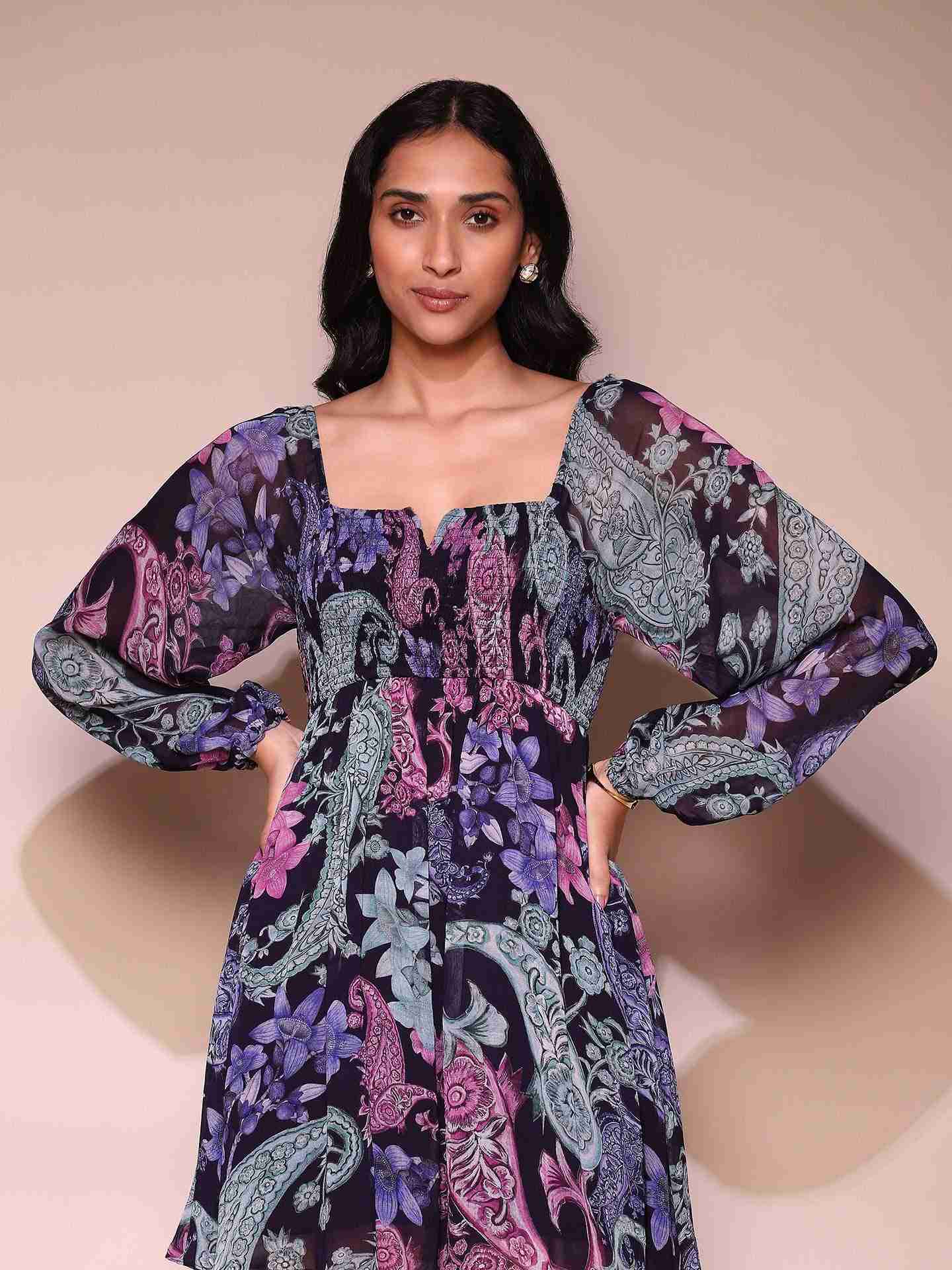 Navy Drew Skater Dress