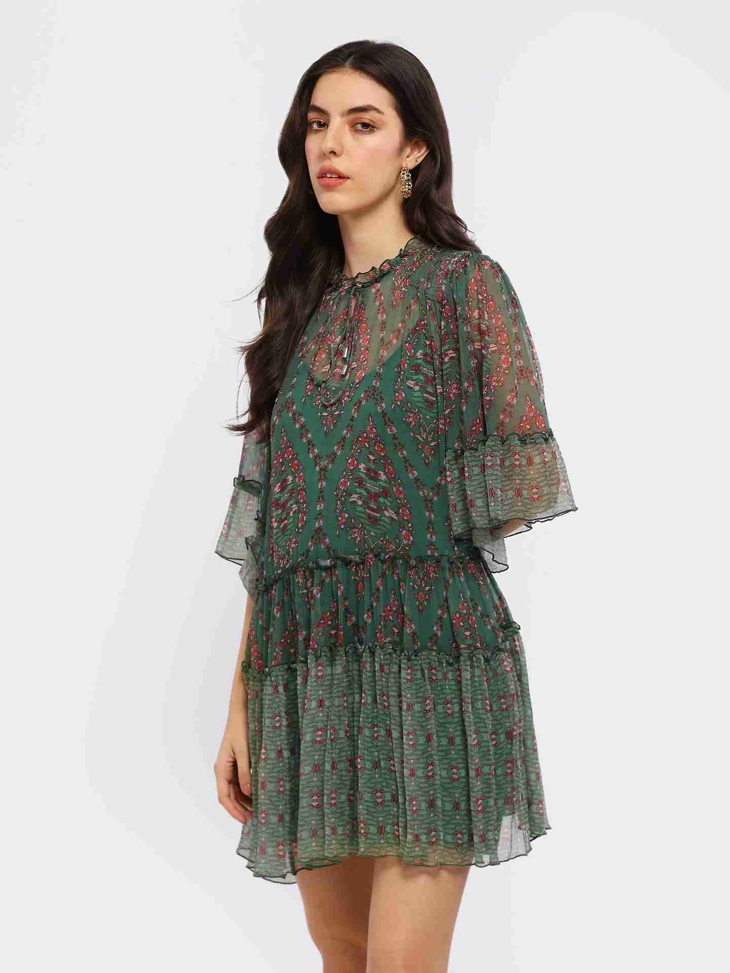 Green Caprese Short Dress
