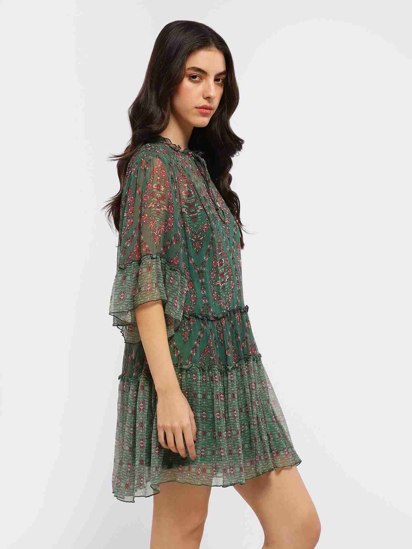 Green Caprese Short Dress