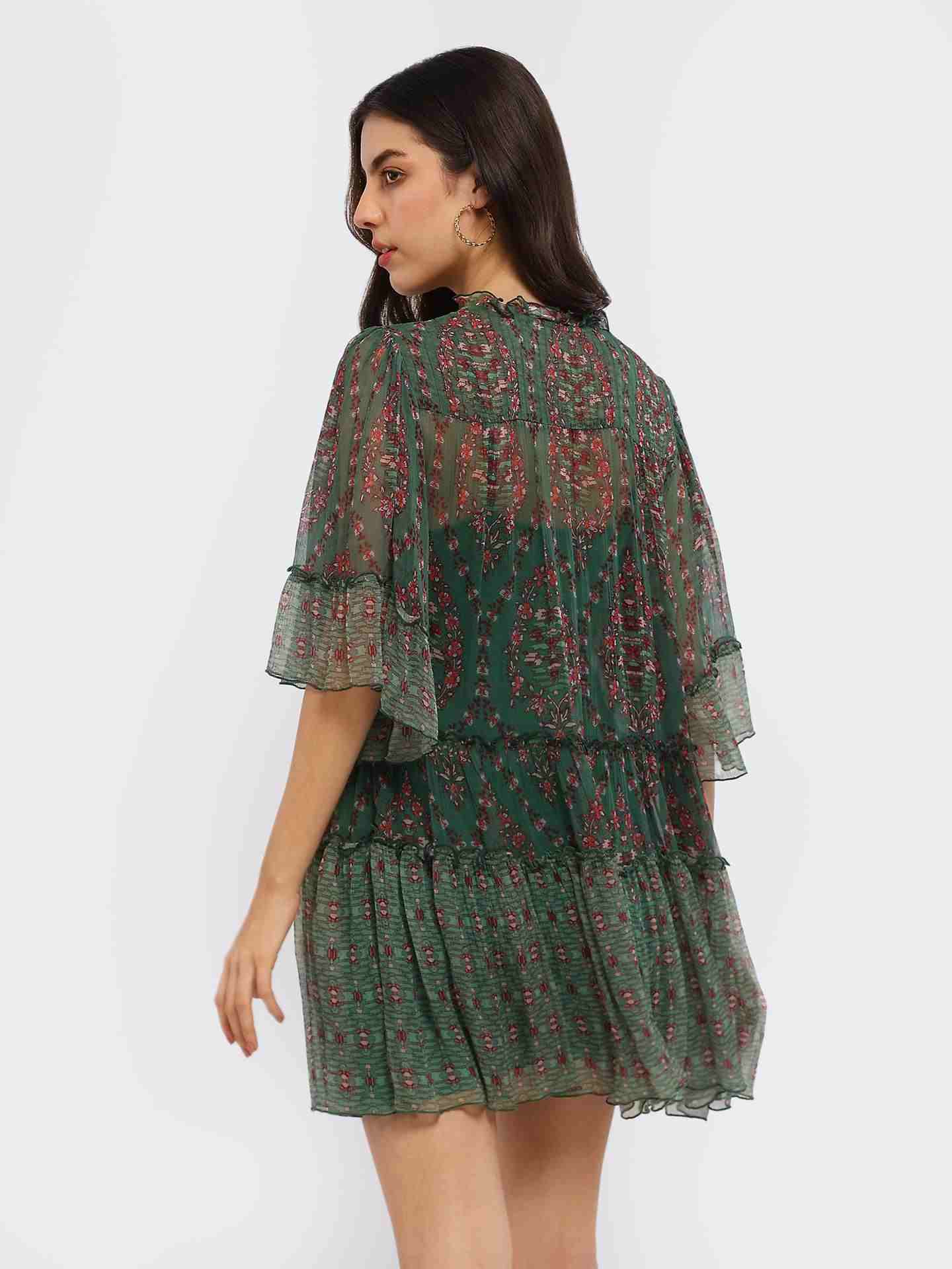 Green Caprese Short Dress