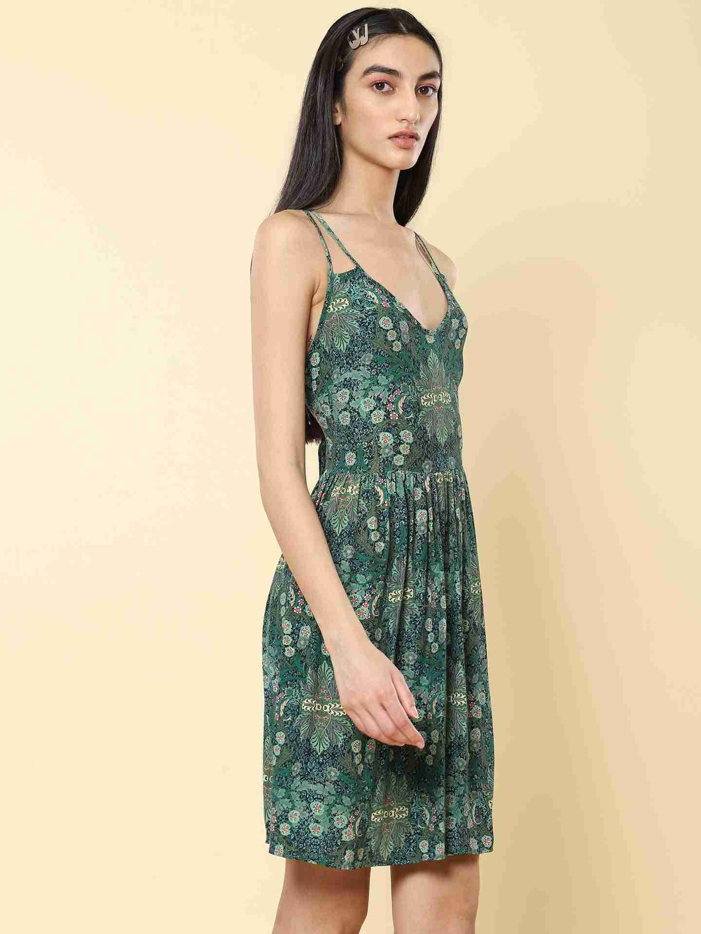 Green Prim Flower Dress