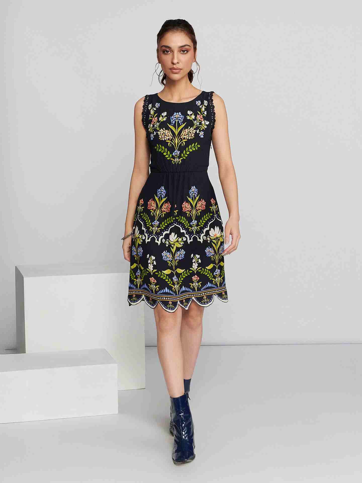 Navy Alaia Short Dress