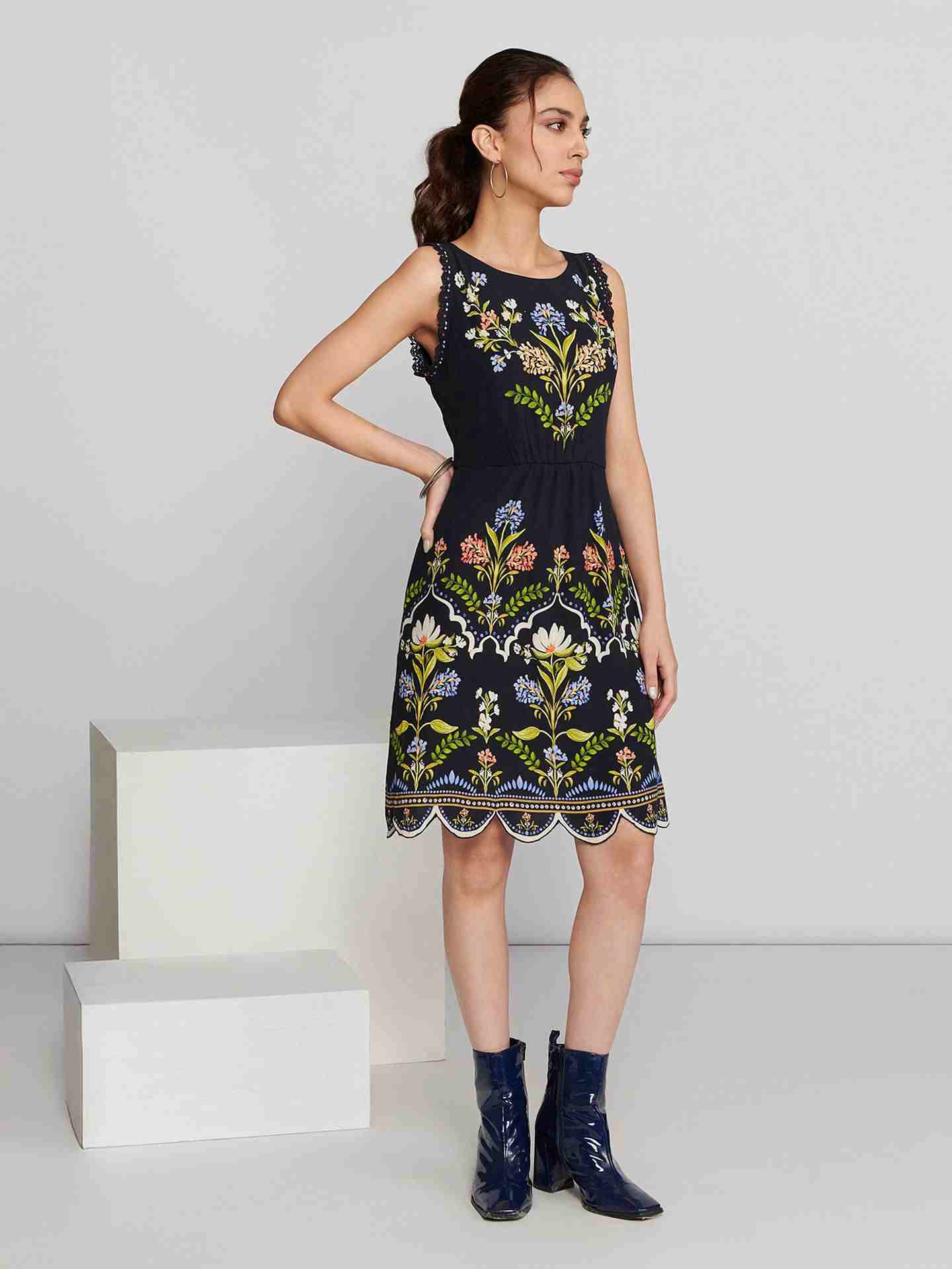 Navy Alaia Short Dress