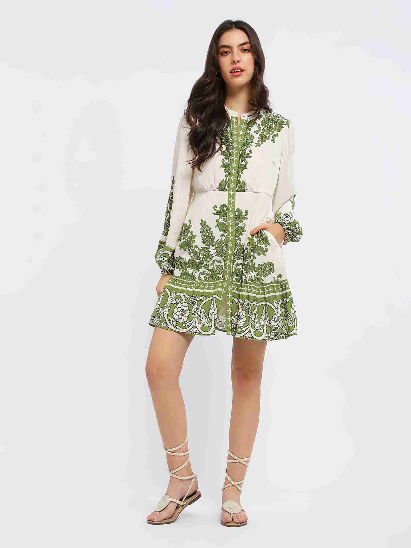 Green Venezia Short Dress