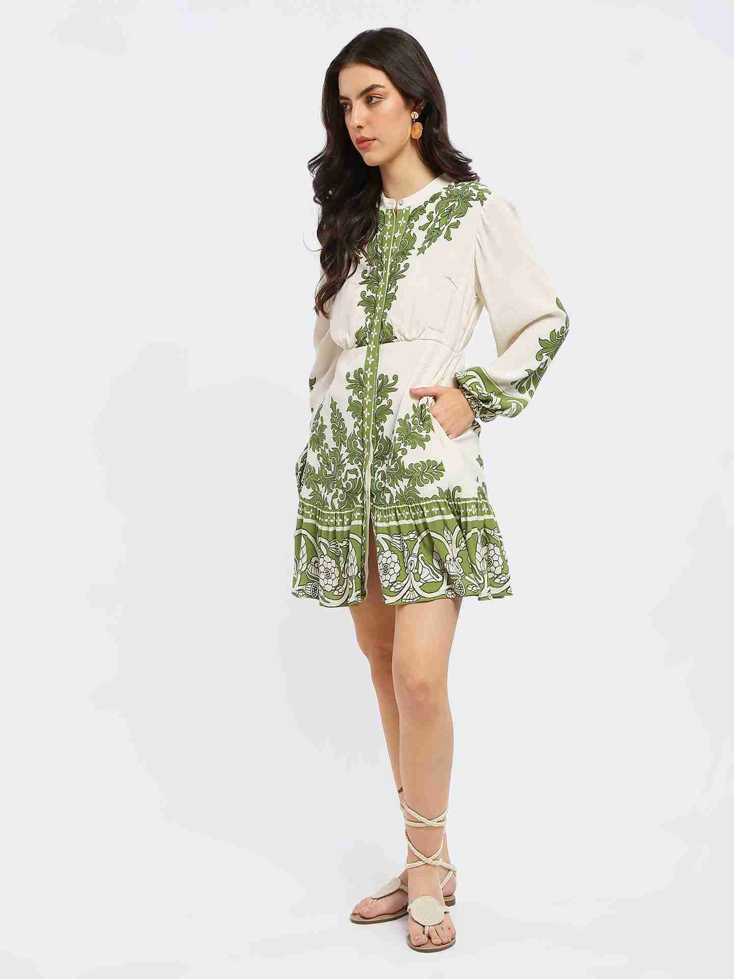 Green Venezia Short Dress