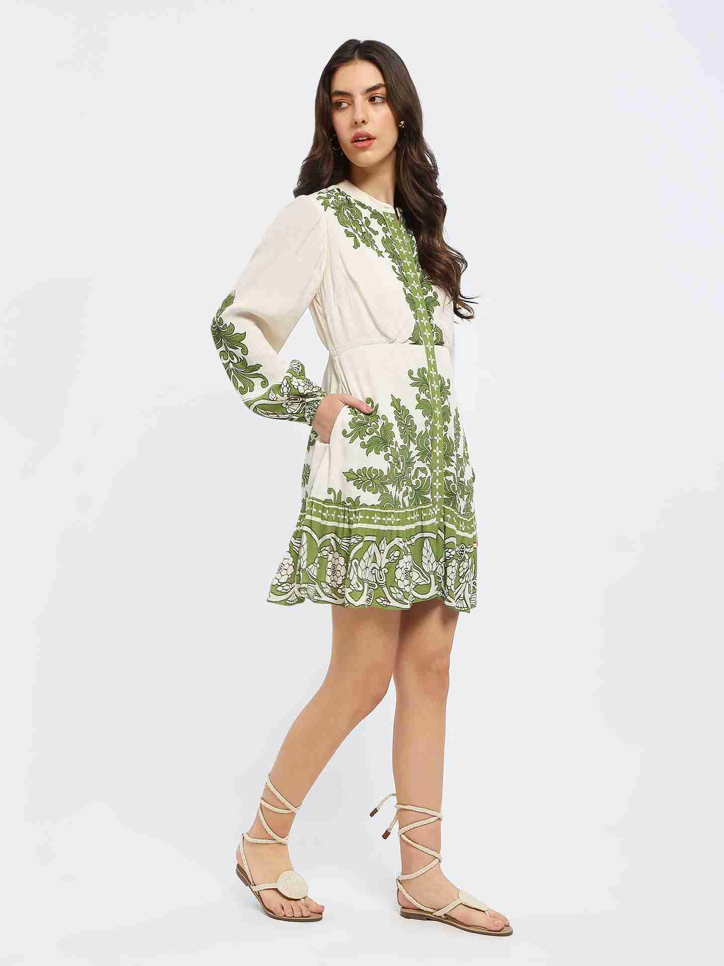 Green Venezia Short Dress