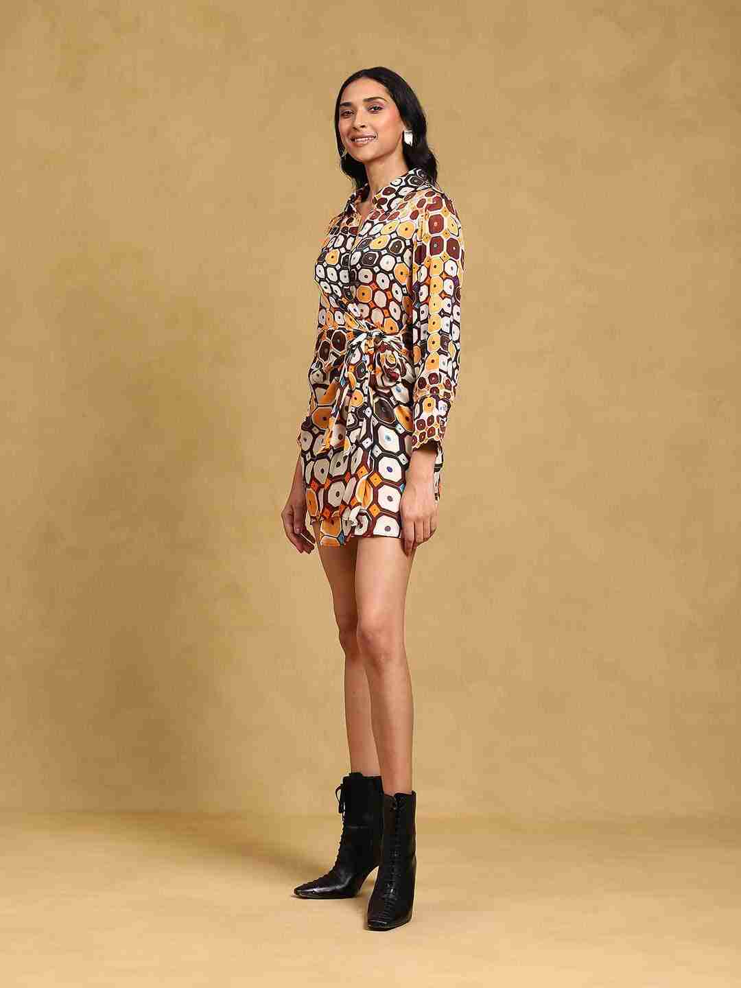 Brown Theodora Shirt Dress