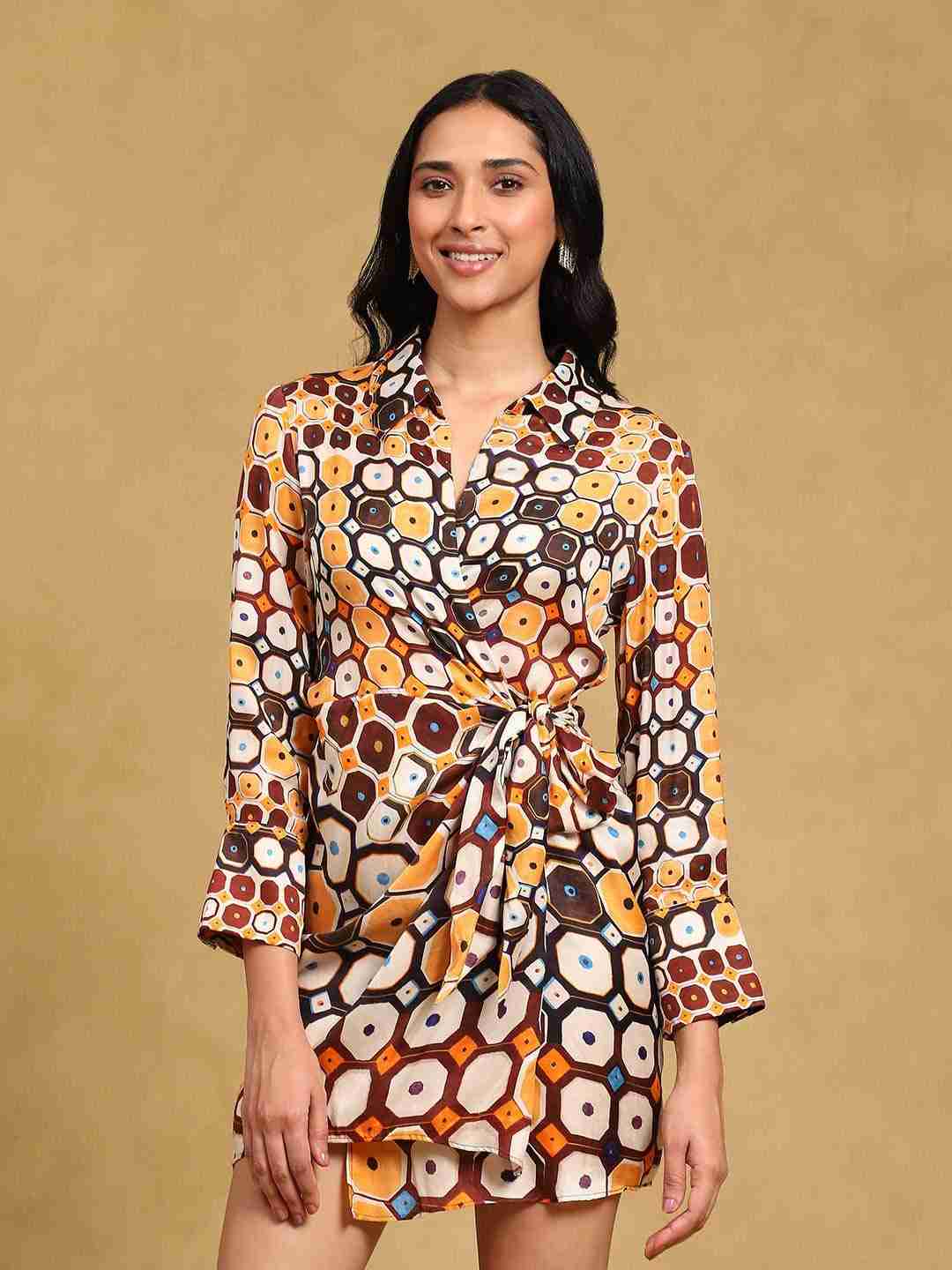 Brown Theodora Shirt Dress