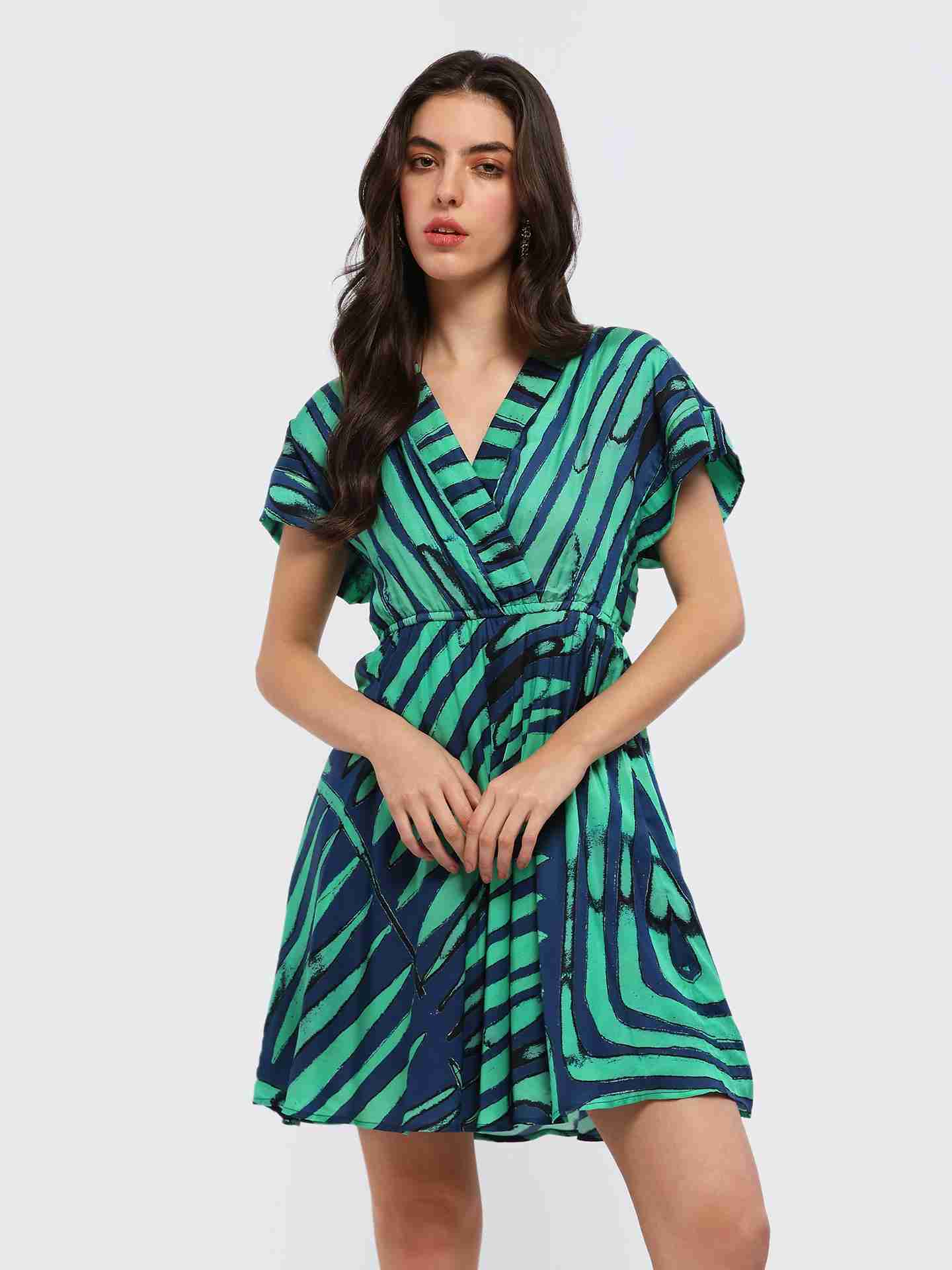 Teal Odile Short Dress