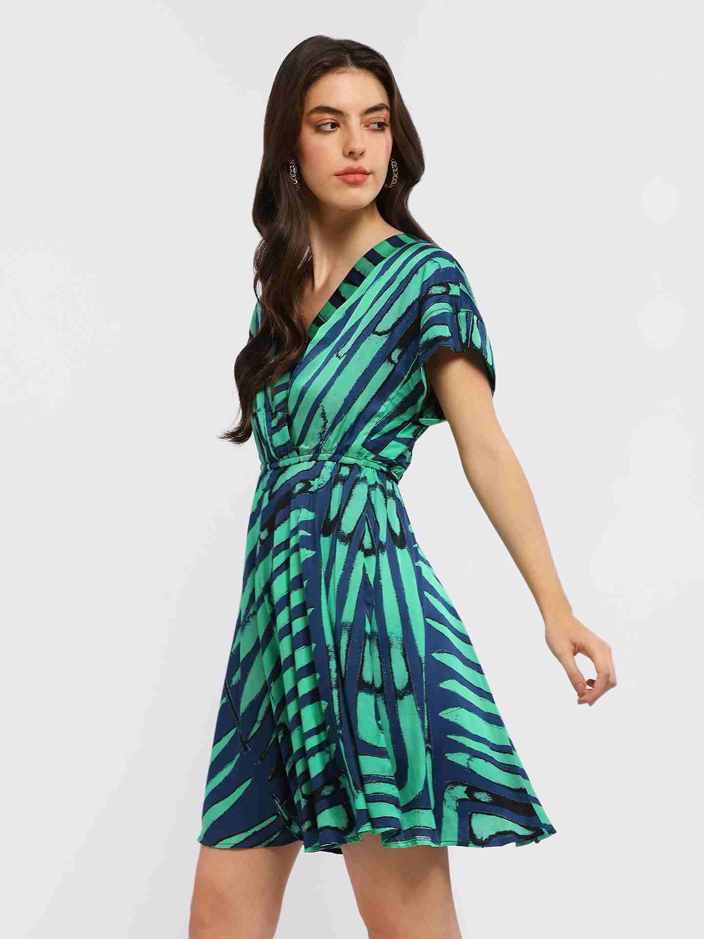 Teal Odile Short Dress