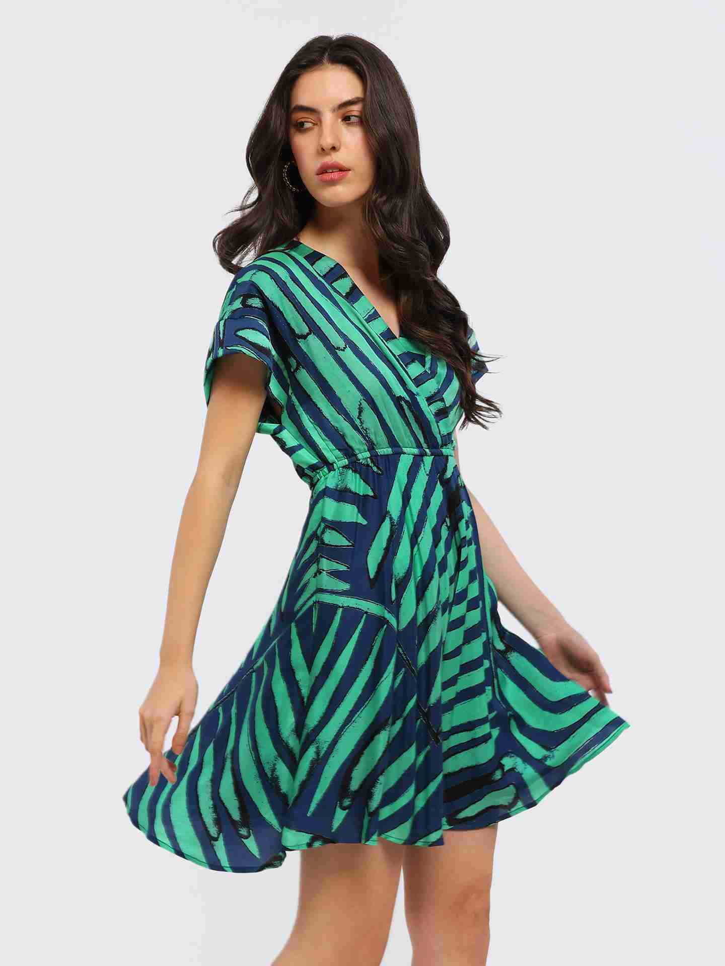 Teal Odile Short Dress