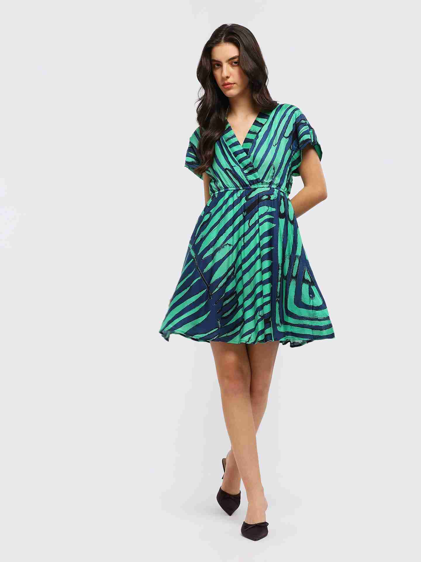 Teal Odile Short Dress