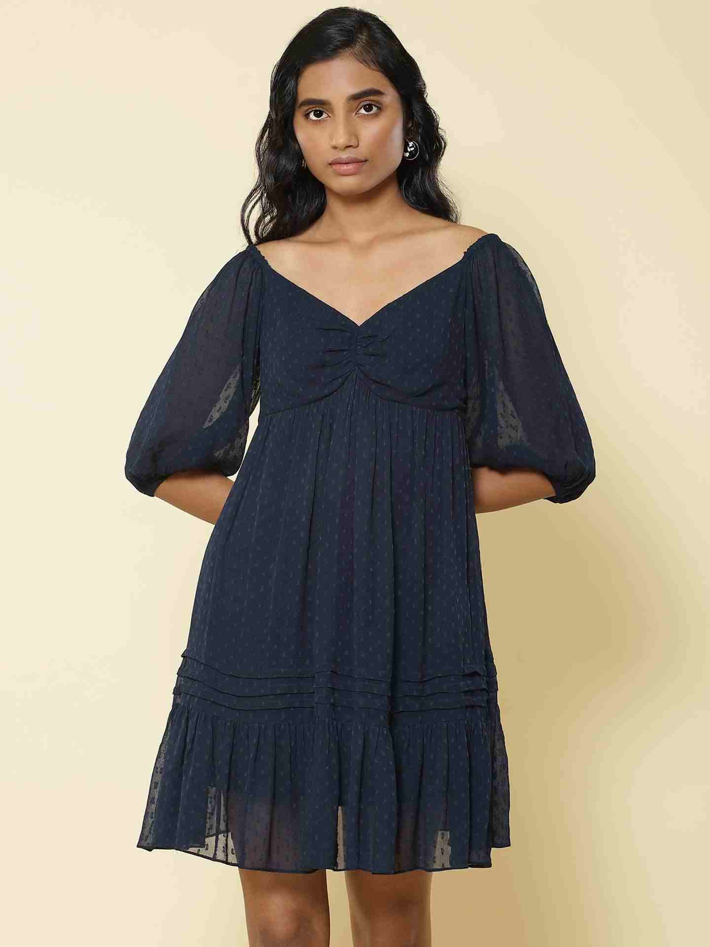 Navy Bossa Nova Shift Dress