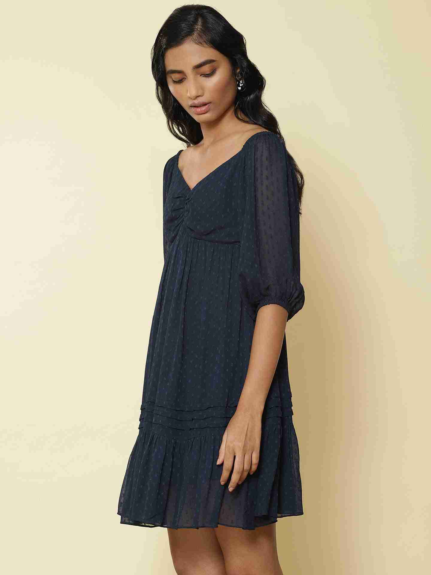 Navy Bossa Nova Shift Dress