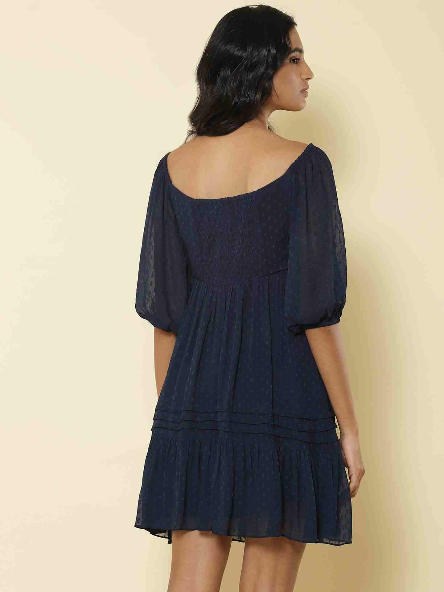 Navy Bossa Nova Shift Dress