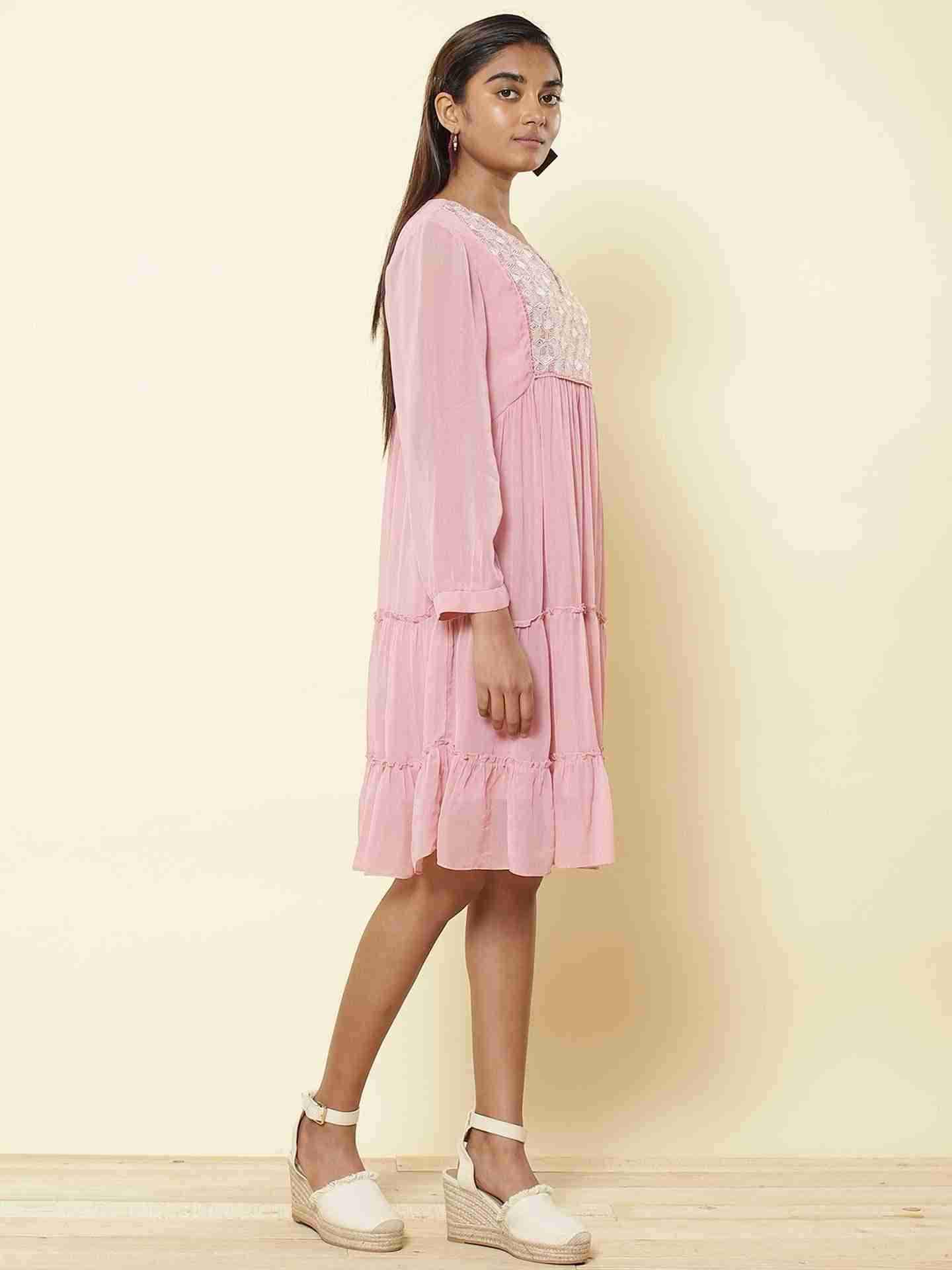 Dusty Pink Optical Illusion Shift Dress