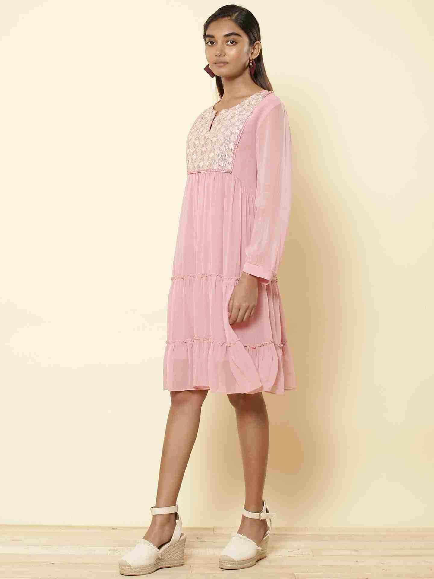 Dusty Pink Optical Illusion Shift Dress