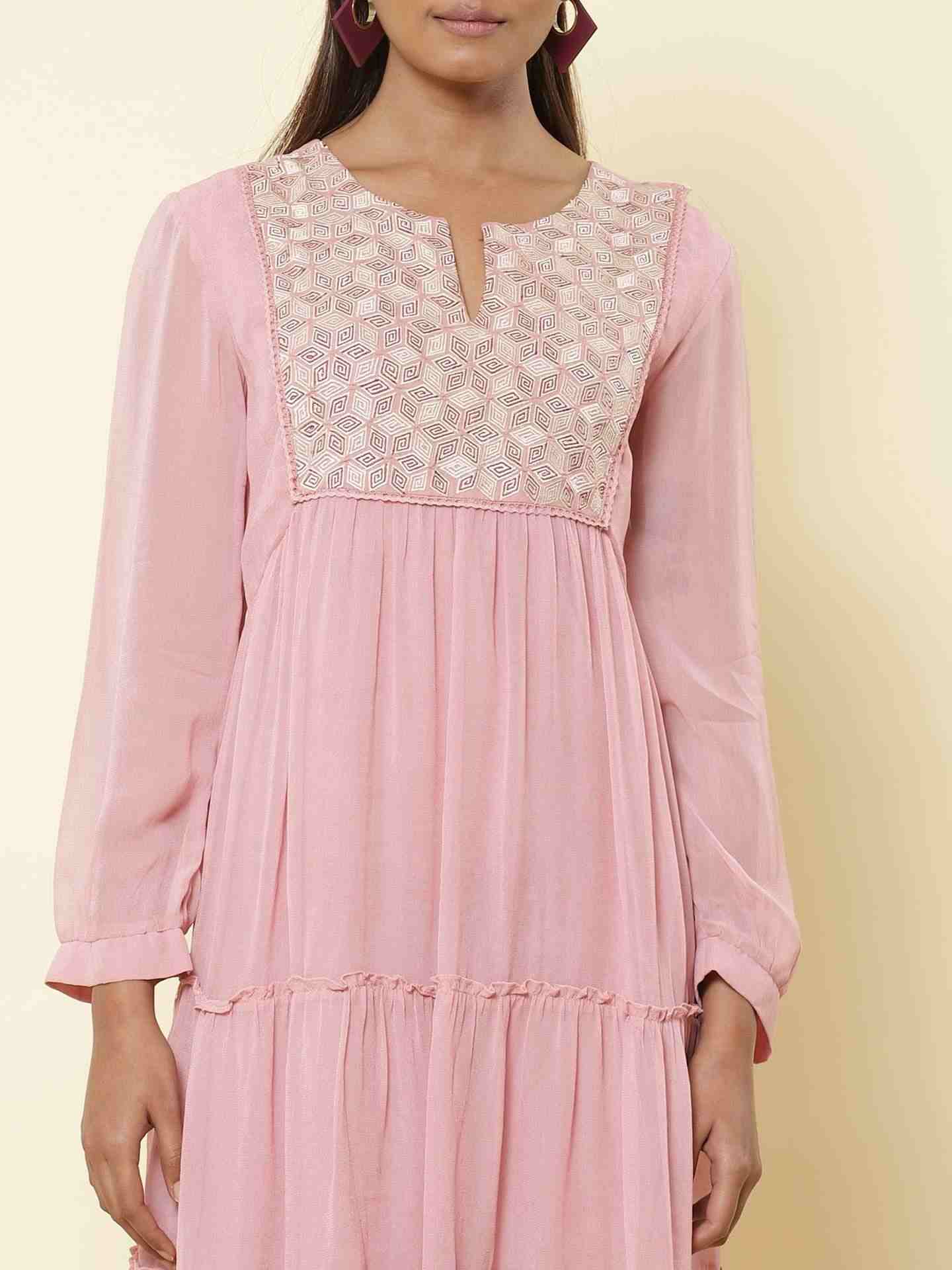 Dusty Pink Optical Illusion Shift Dress