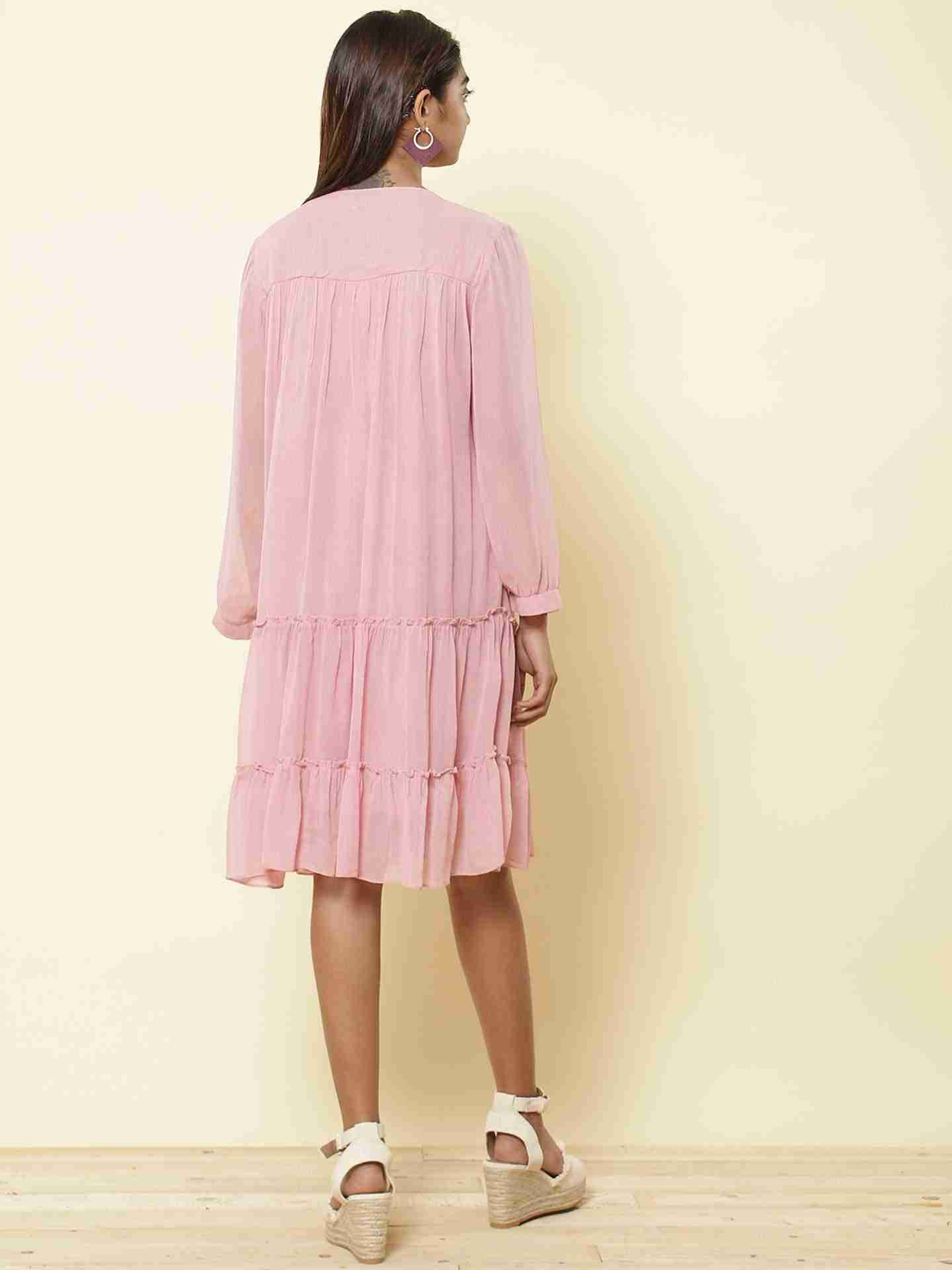 Dusty Pink Optical Illusion Shift Dress