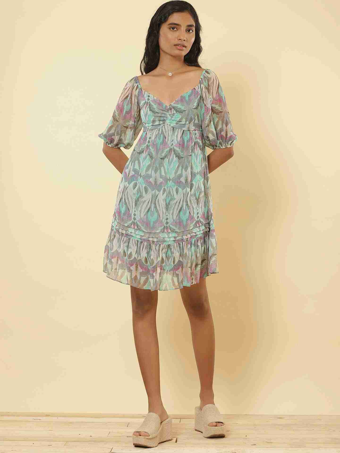 Green Tropics Shift Dress