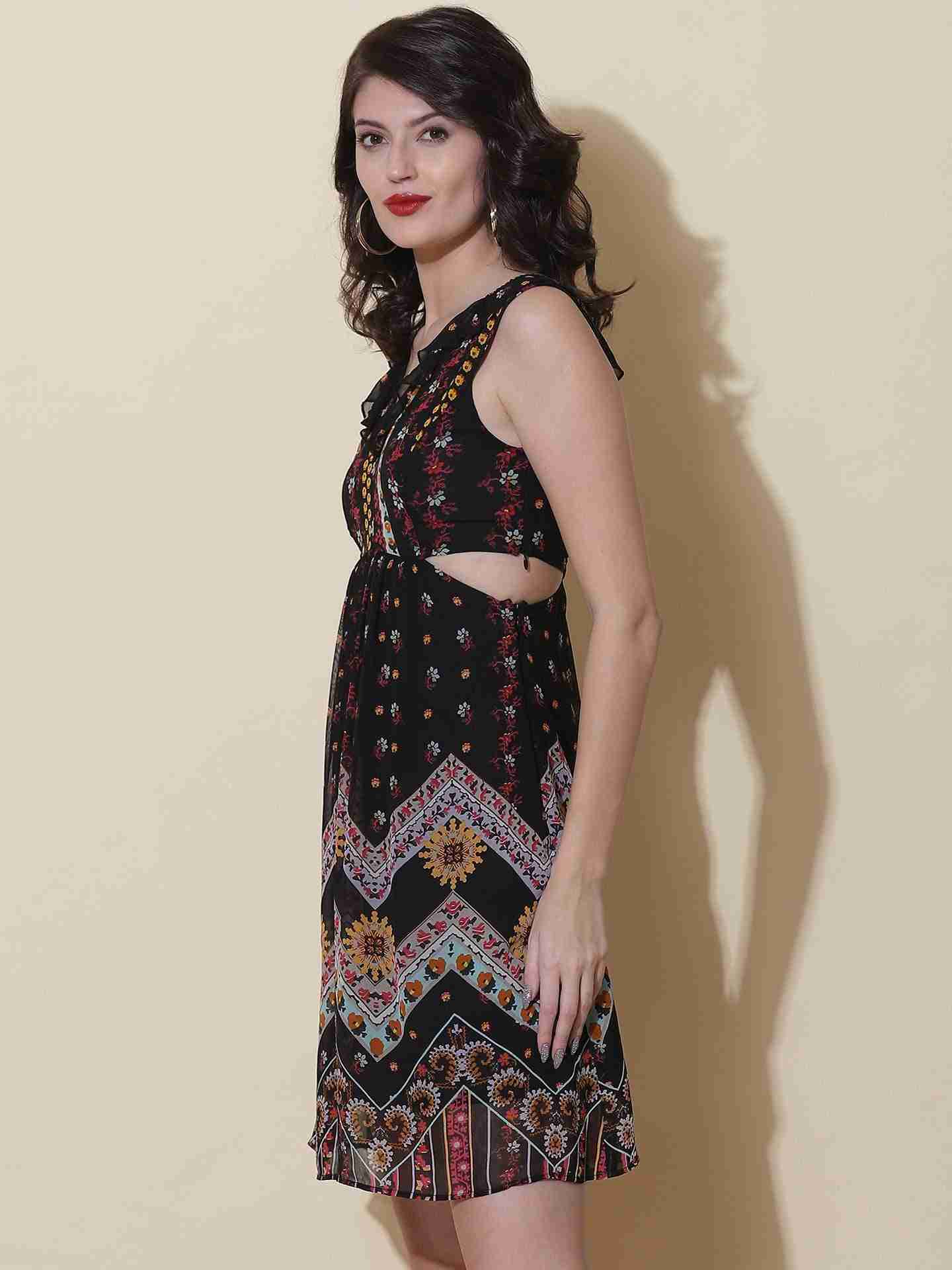 Navy Madeline Cut-Out Dress