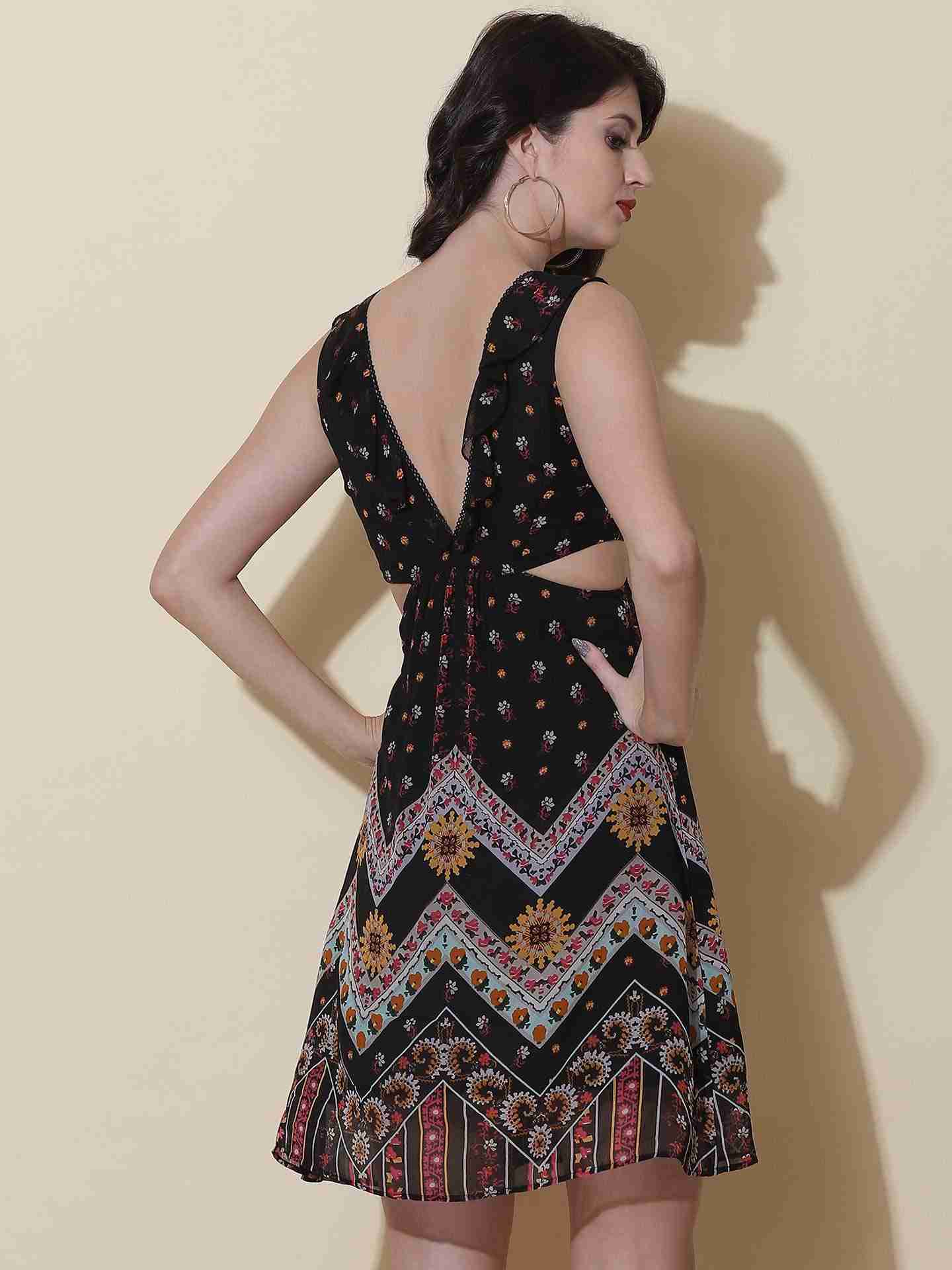 Navy Madeline Cut-Out Dress