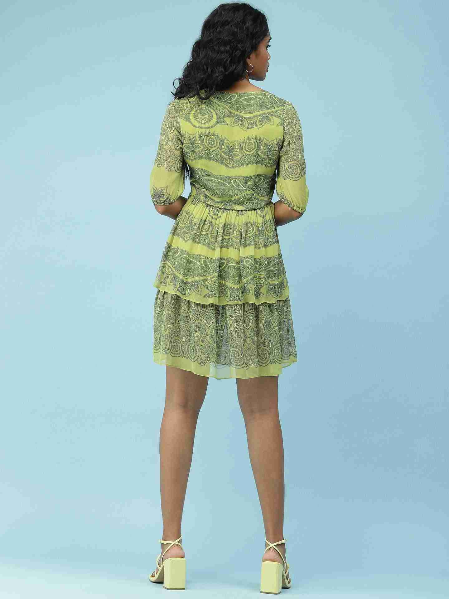 Green Dream Flower Star Dress