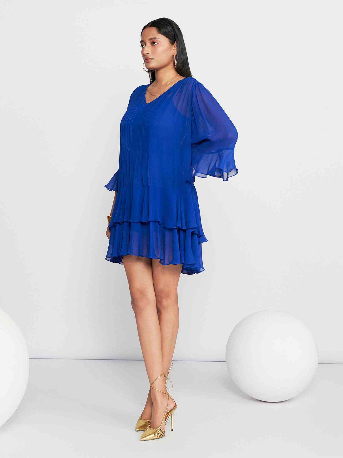 Blue Vannie Short Dress