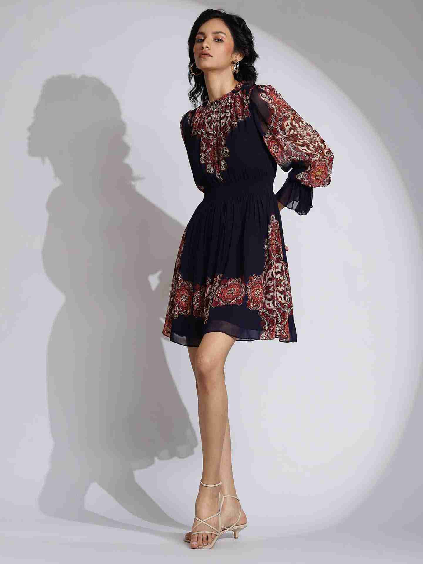 Navy Jade Skater Dress