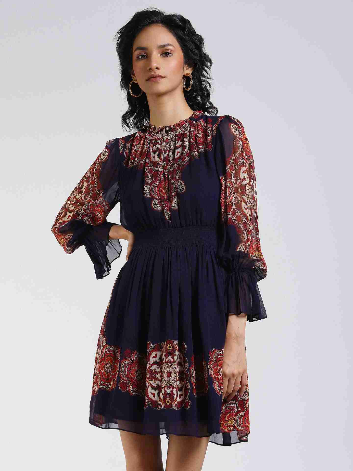 Navy Jade Skater Dress