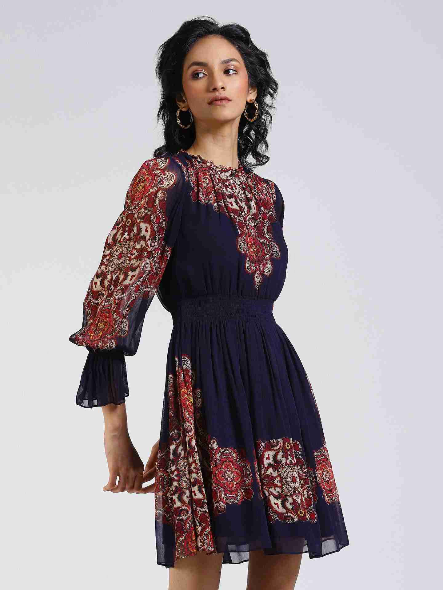 Navy Jade Skater Dress