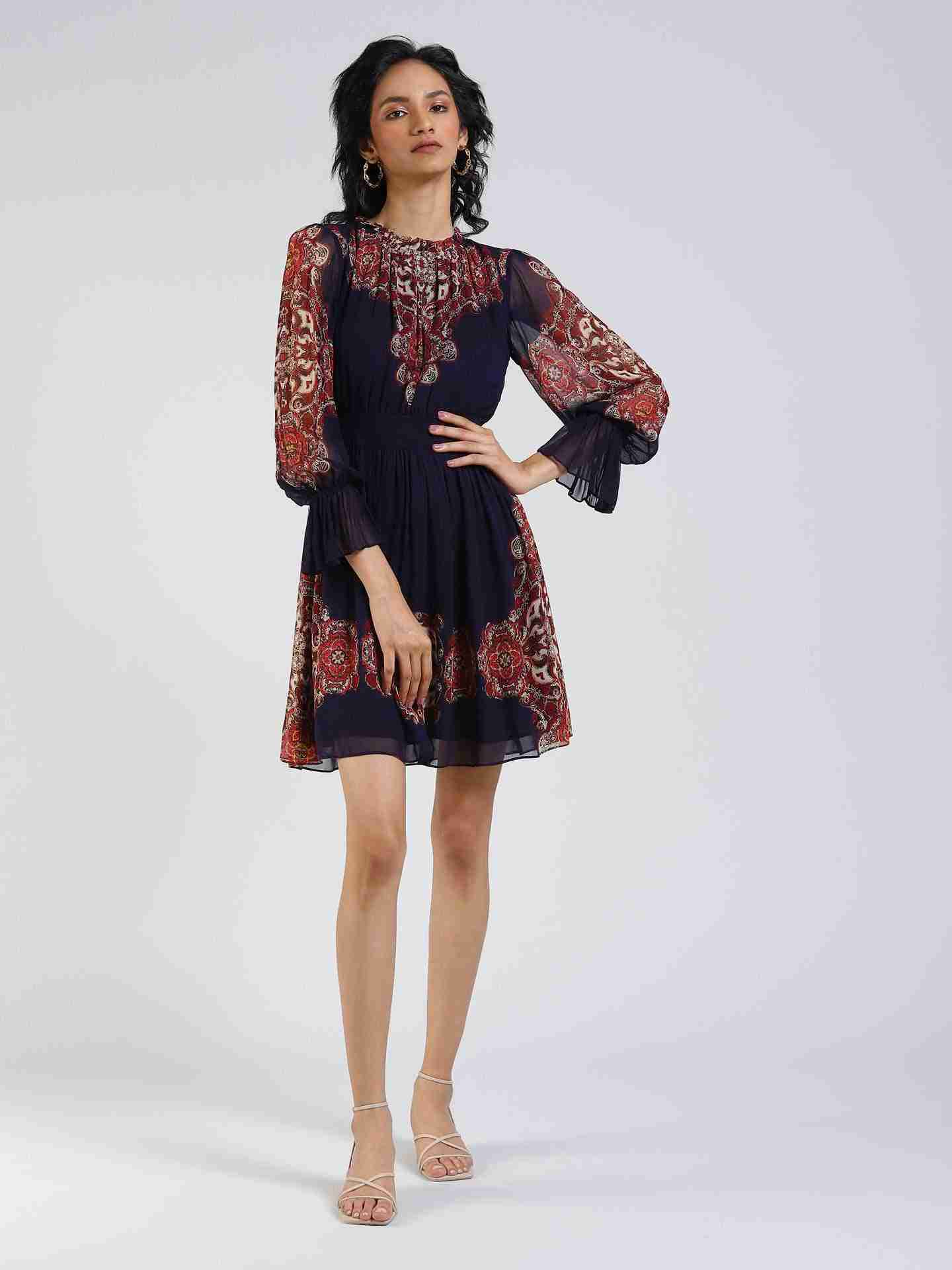 Navy Jade Skater Dress