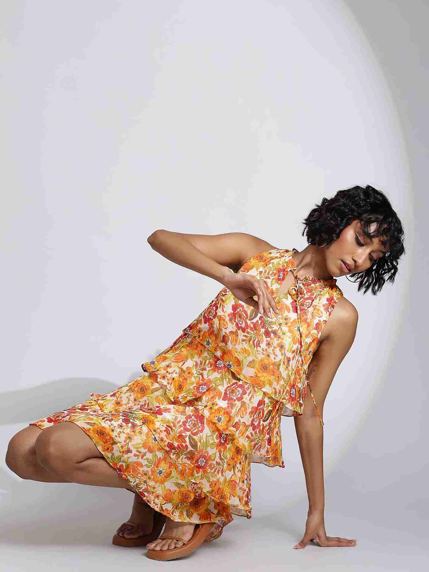 Orange Marigold Shift Dress