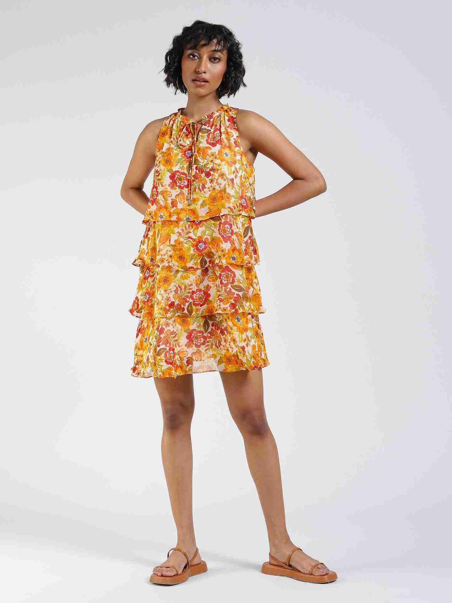 Orange Marigold Shift Dress