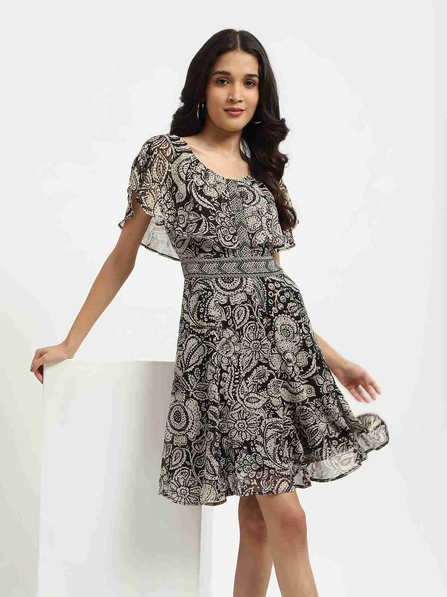 Black Valerie Midi Dress