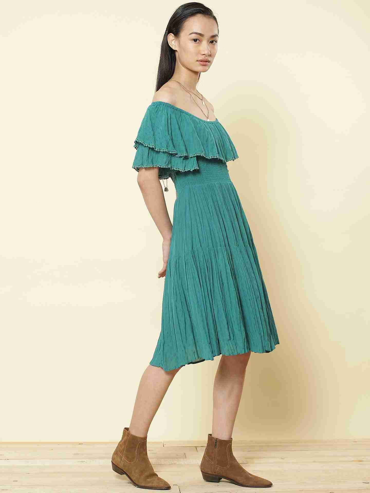 Teal Day Dreamer Off-The-Shoulder Dress