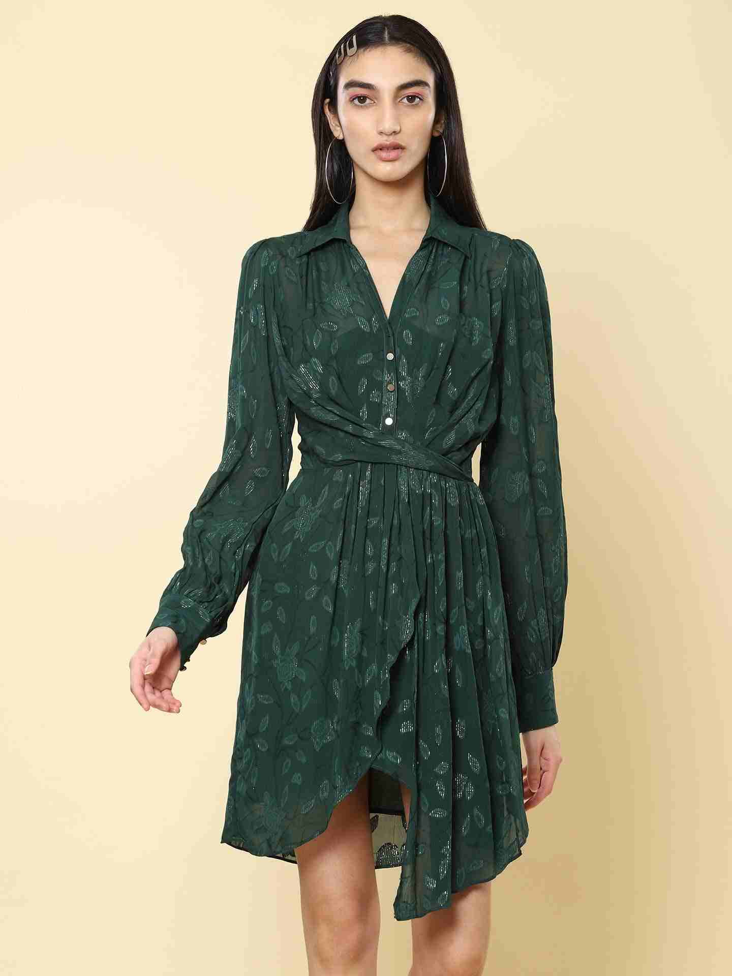 Emerald Green Calista Shirt Dress