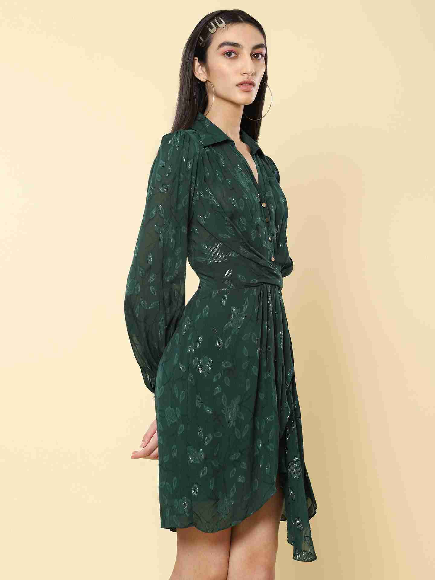 Emerald Green Calista Shirt Dress