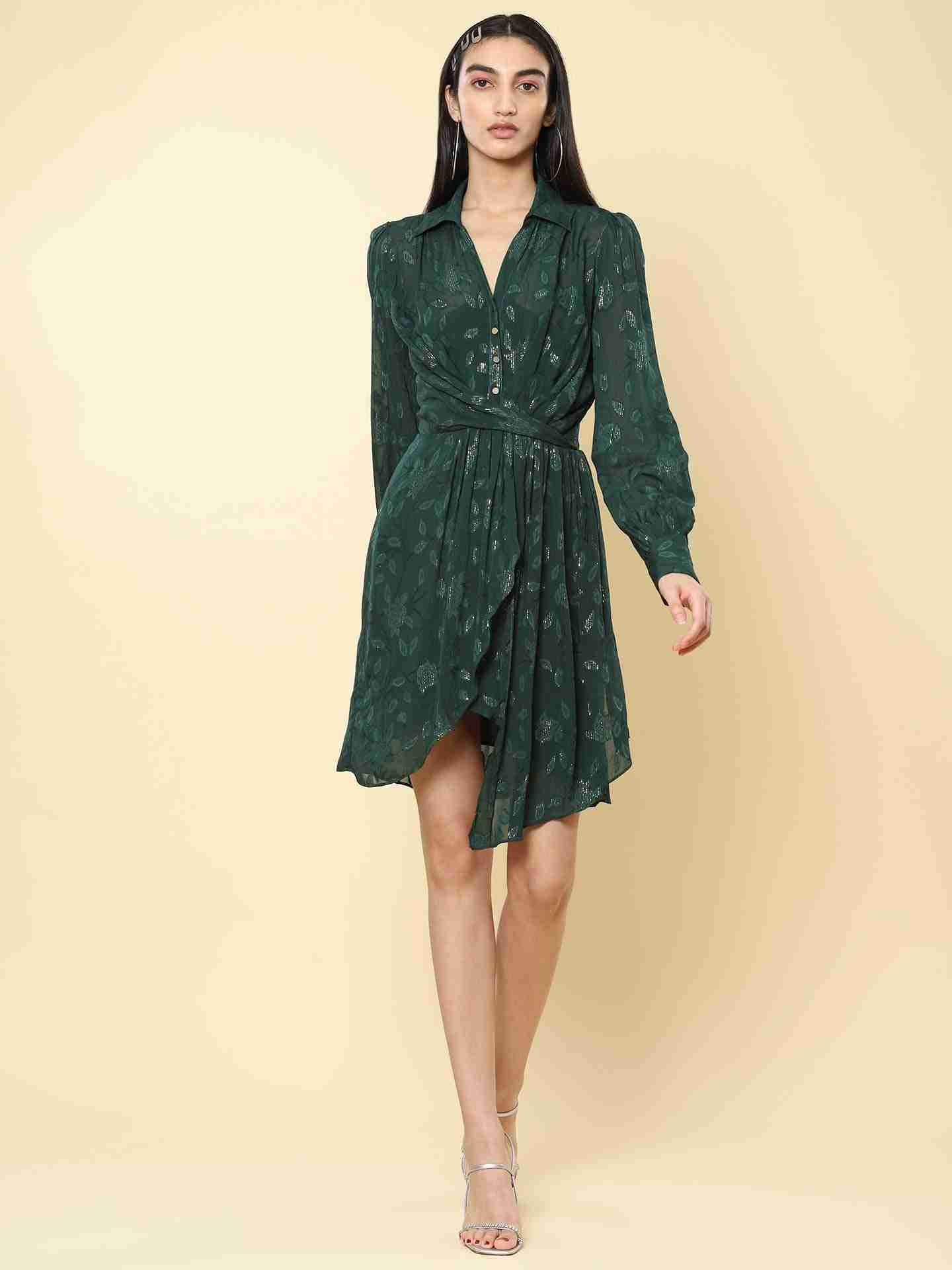 Emerald Green Calista Shirt Dress