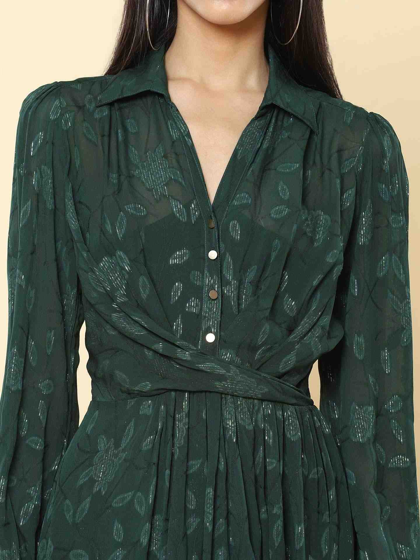 Emerald Green Calista Shirt Dress