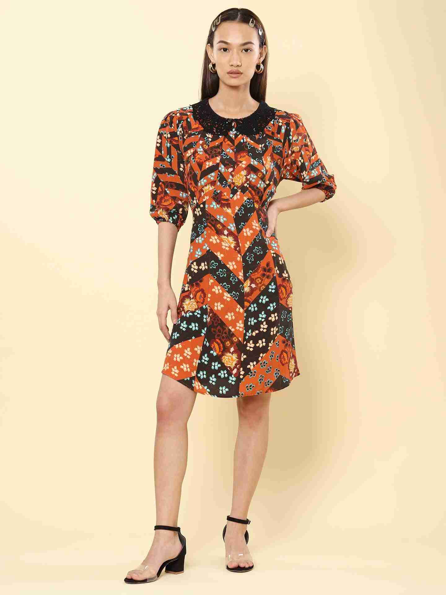 Rust Oasis Shift Dress