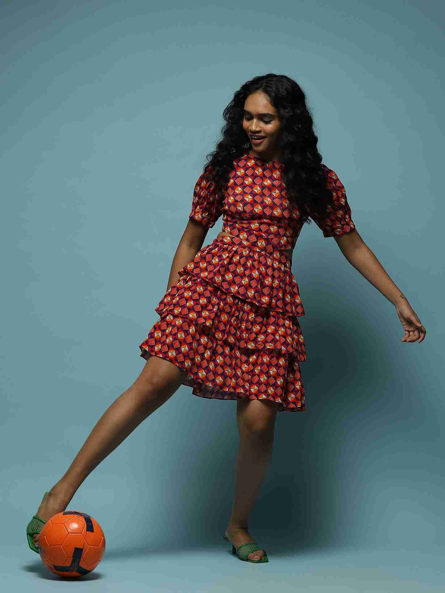 Red Foulard Dress