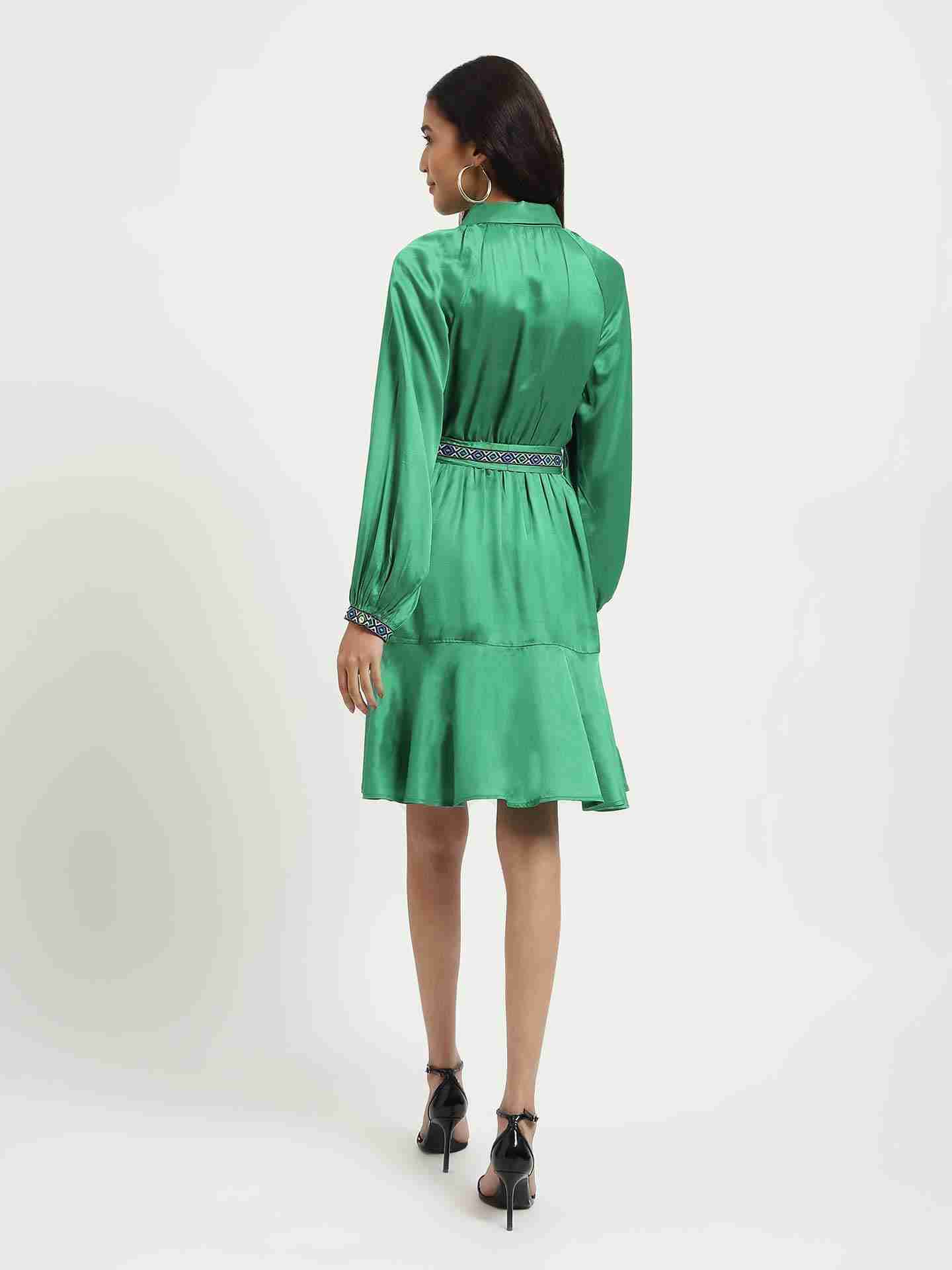 Green Amara Skater Dress