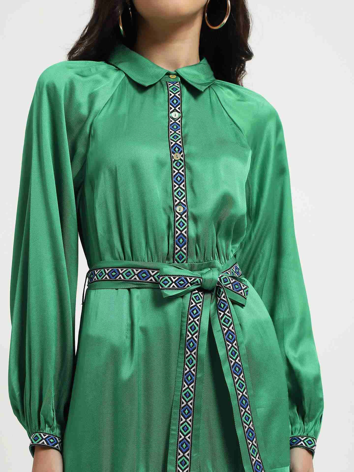 Green Amara Skater Dress