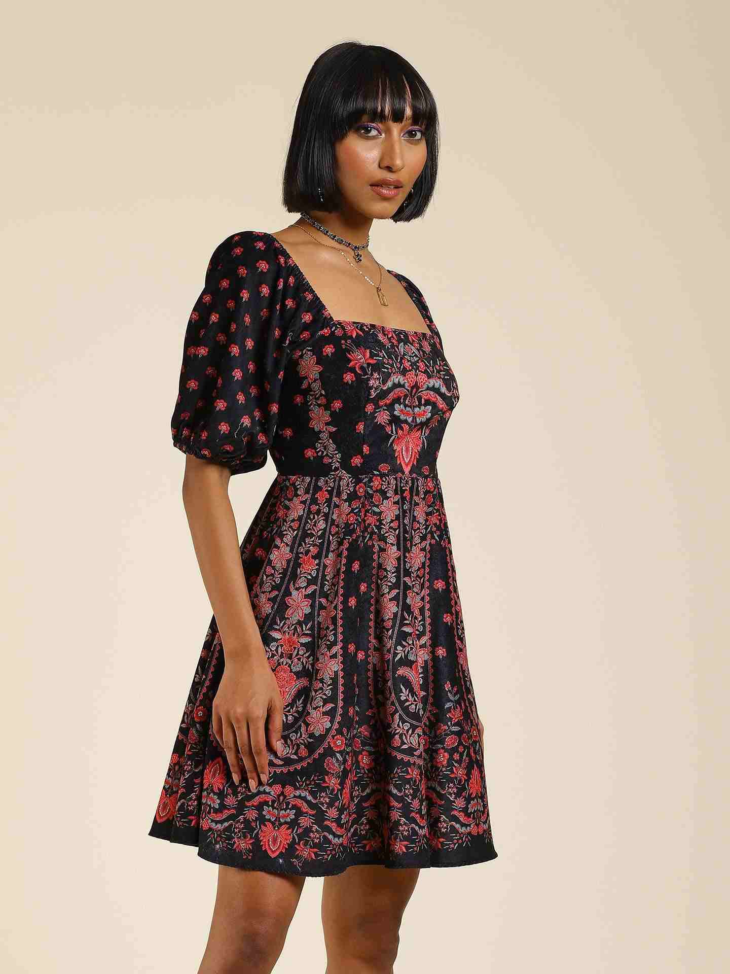Black Avena Skater Dress