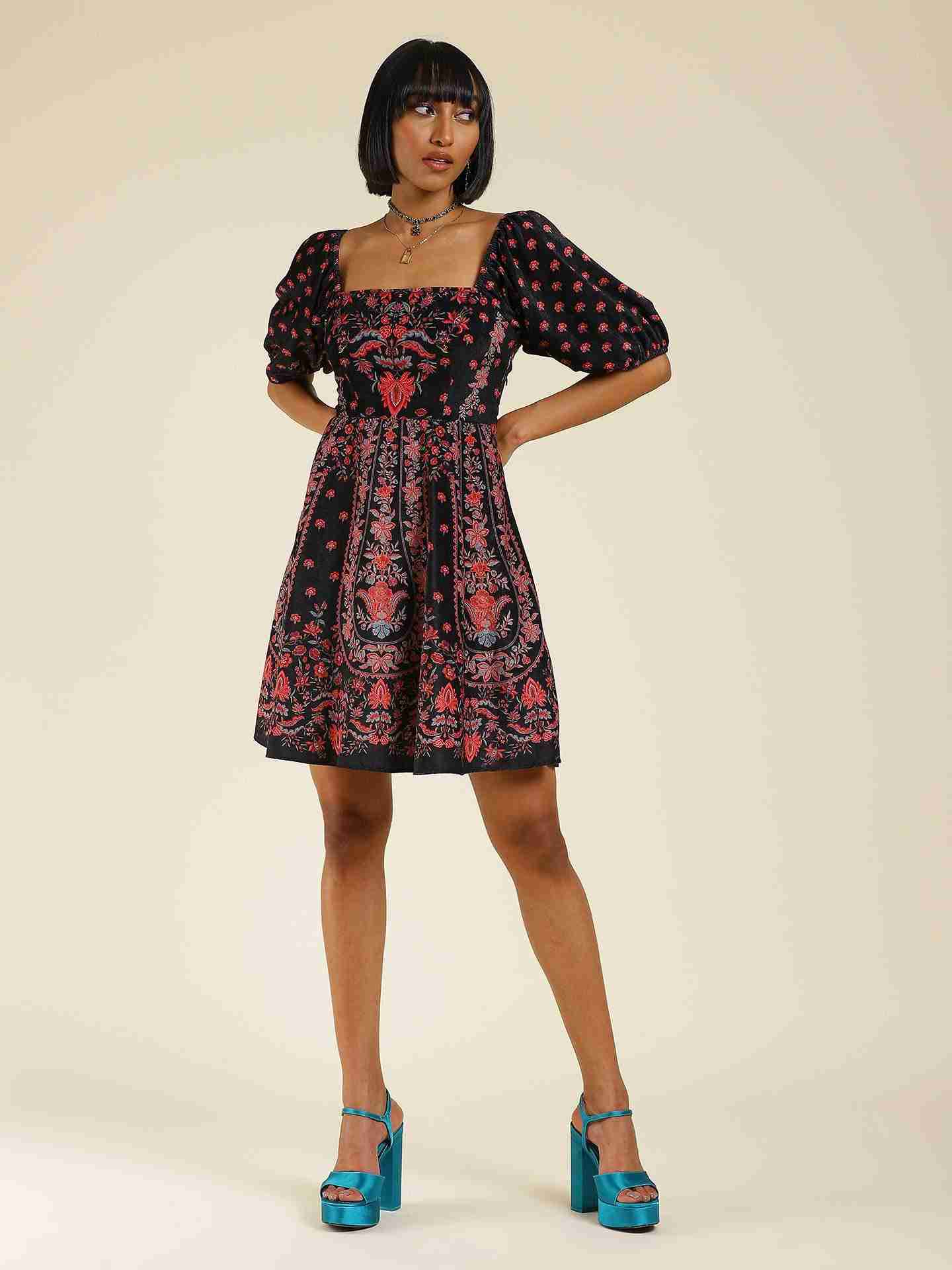 Black Avena Skater Dress