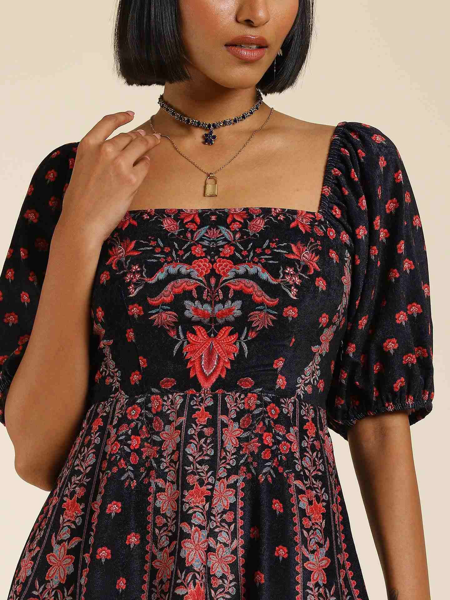 Black Avena Skater Dress