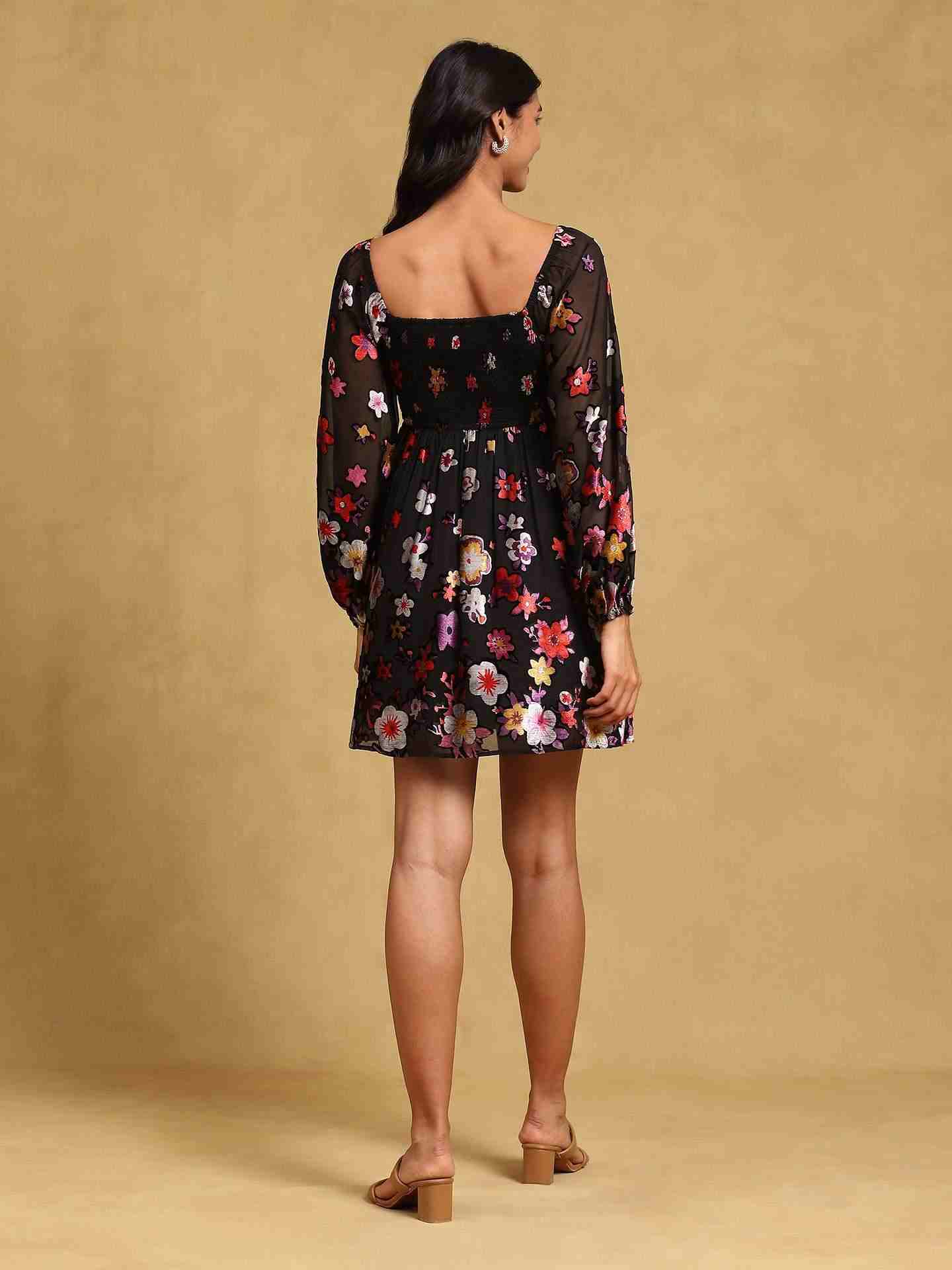 Black Eugiene Skater Dress