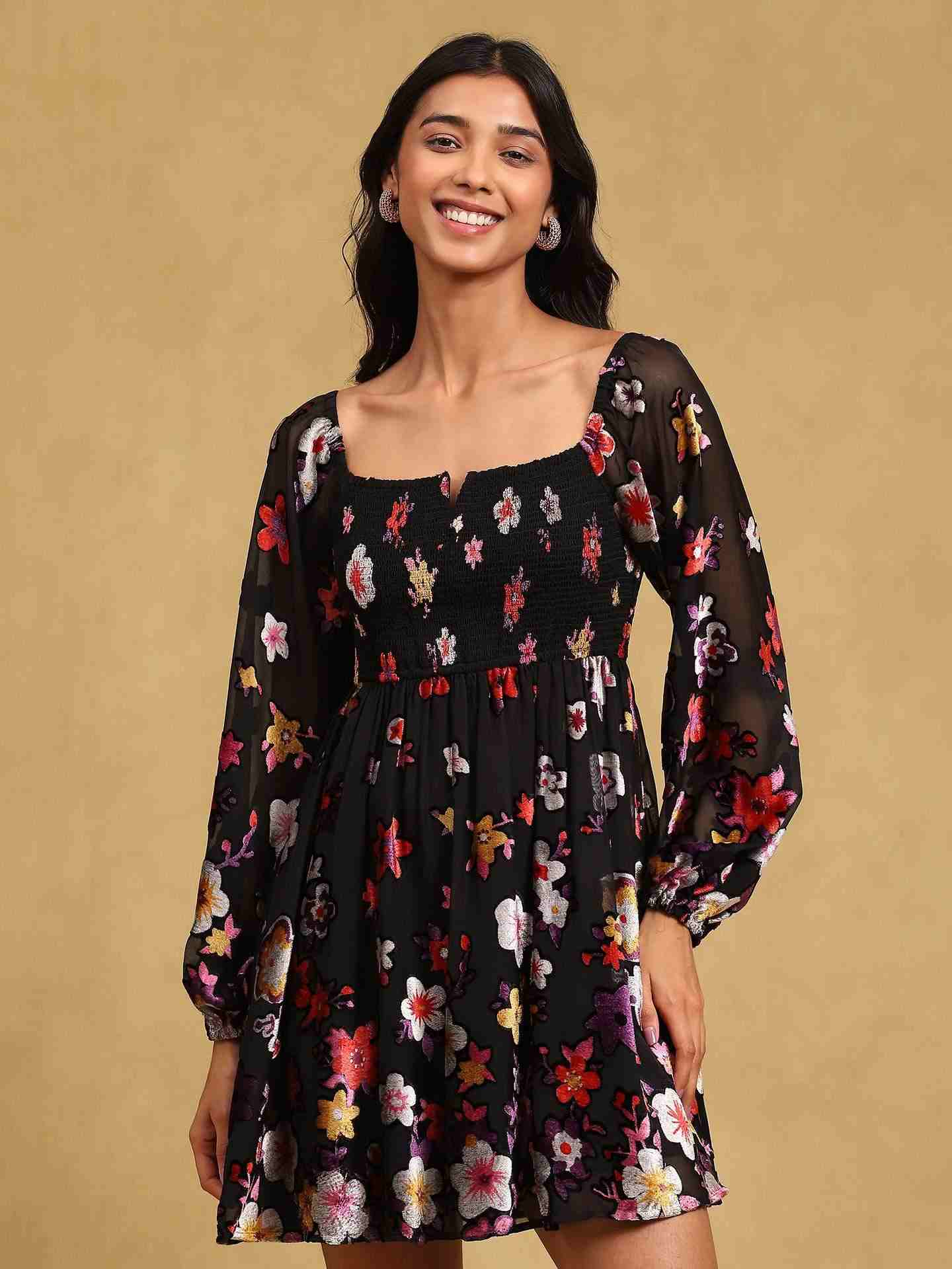 Black Eugiene Skater Dress