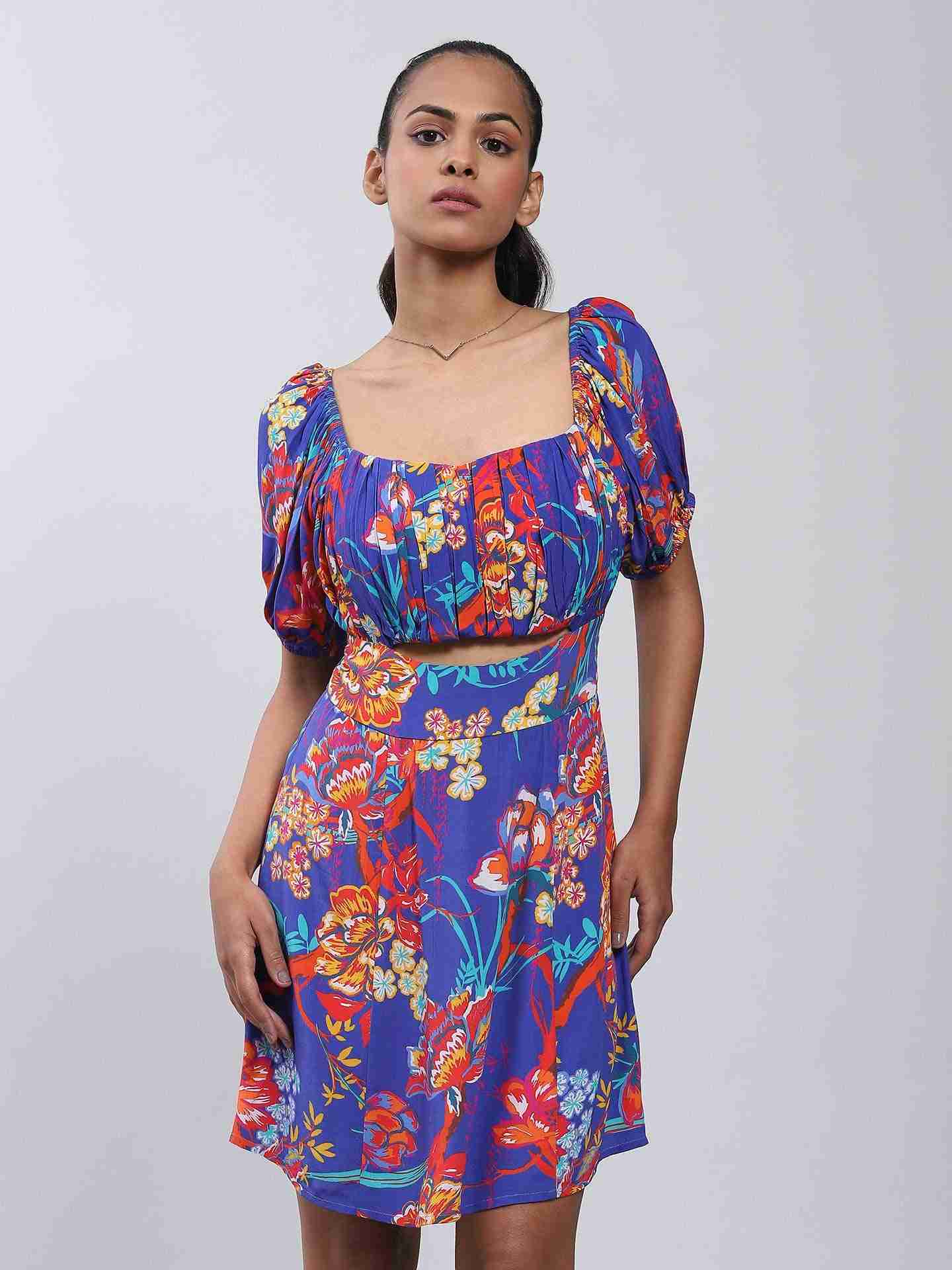 Blue Fashion Flair Skater Dress